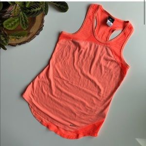 Nike Relay Mesh Panel Tank Top Neon Coral Xs